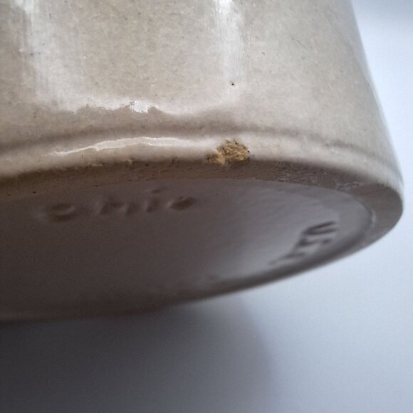 Roseville Crock Lid 1 Pint Low Small Painted Bear USA Made Pottery Canister Ohio - Picture 7 of 8